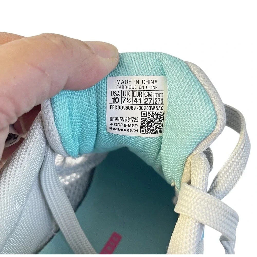 Reebok Verse Shoes Women's Sz 10 Running Sneakers Moon Gray Turquoise Pink‎